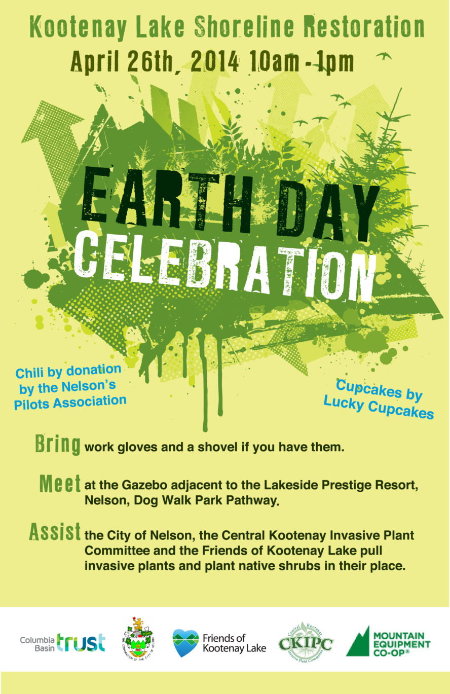 April 26th Earth Day Shoreline Restoration Event Friends of Kootenay